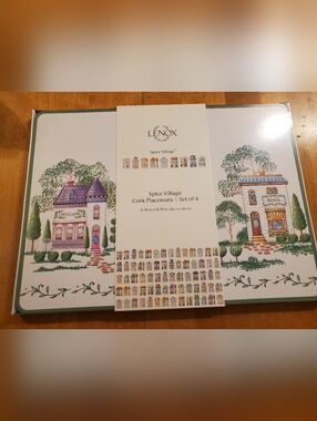 NEW Lenox Spice Village Cork Placemat Set of 4 NIB 12"x16" HTF Hard To Find